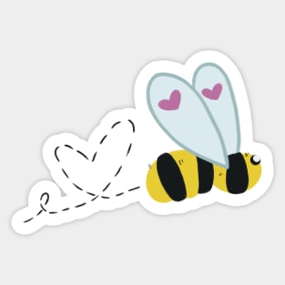 Cute Heart-Wing Bee Sticker